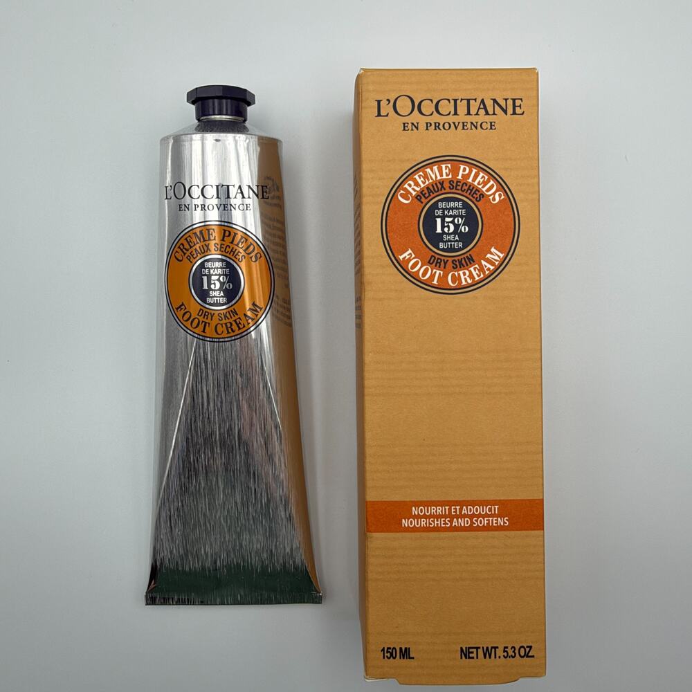 L'Occitane Shea Butter Foot Cream Dry Skin Care Moisturizer 5.3 oz 150ml NIB